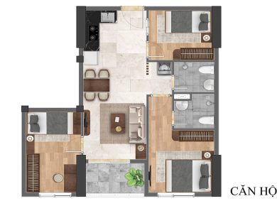 layout căn hộ bcons solary